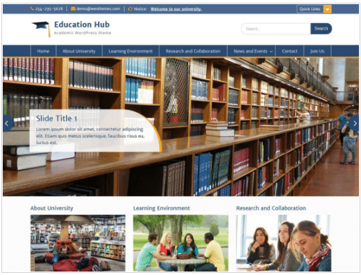Education Hub: educational institutions