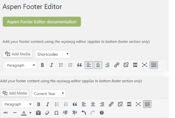 products footer editor