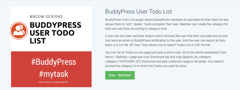 BuddyPress To Do List Feature
