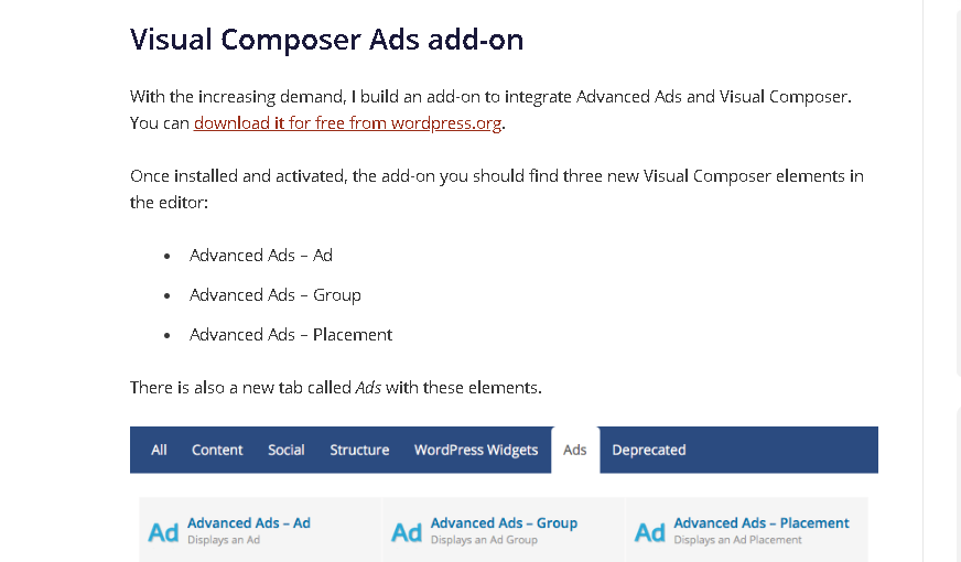 Visual Composer Ads