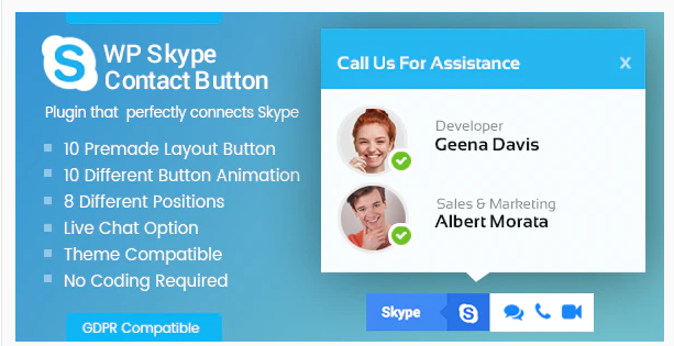Skype Contact buttons