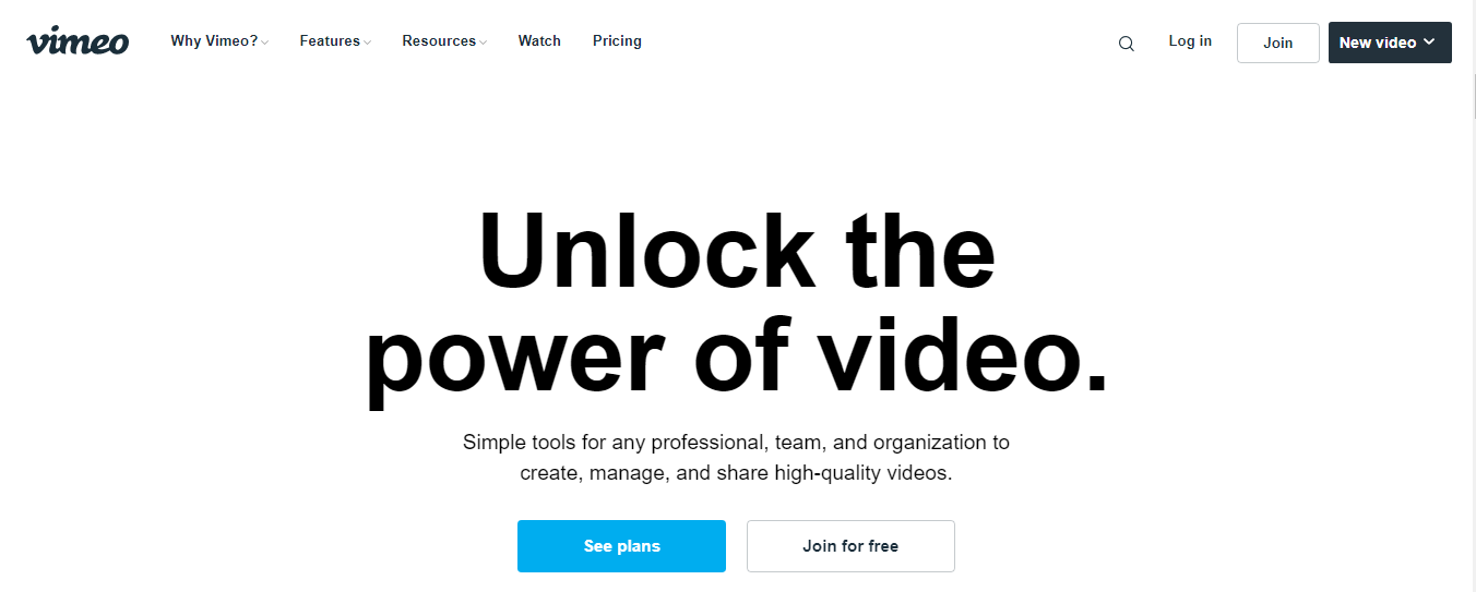 Vimeo- Video Hosting Services 