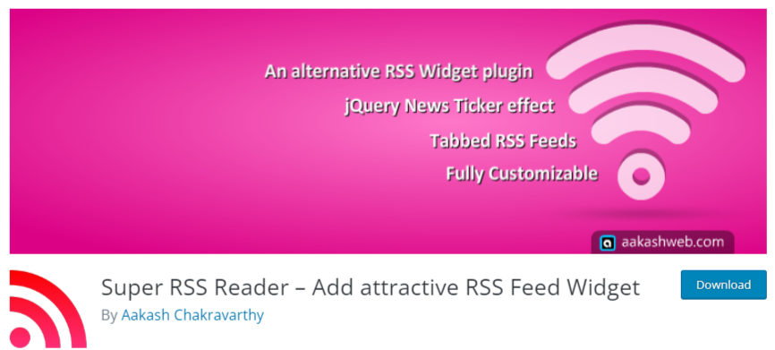Super RSS Reader plugin