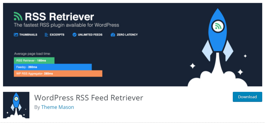 WordPress RSS feed retriver