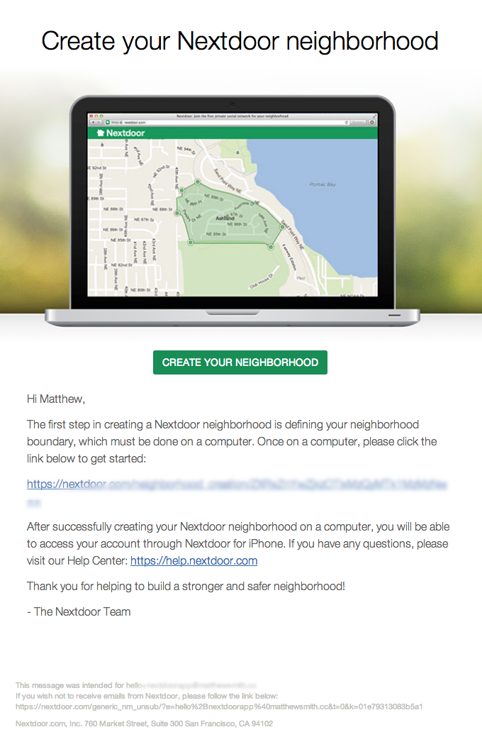 Nextdoor- Welcome Emails For Online Communitiess