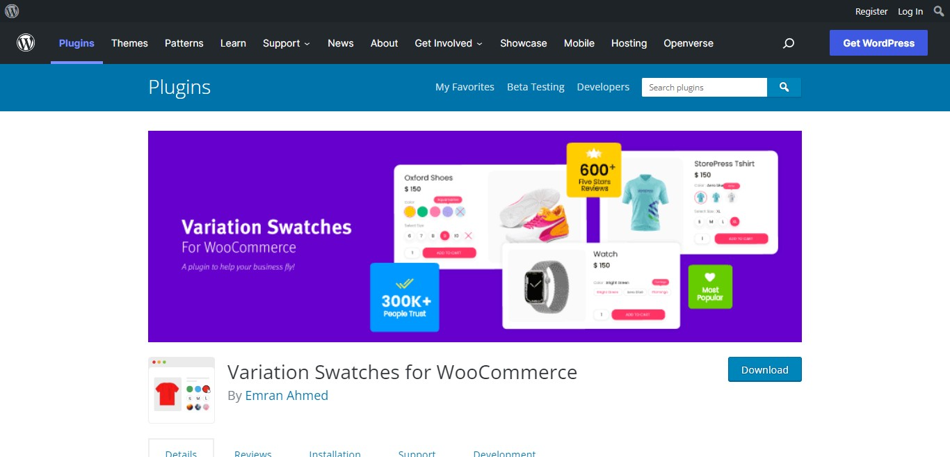 Variation swatches for woocommerce