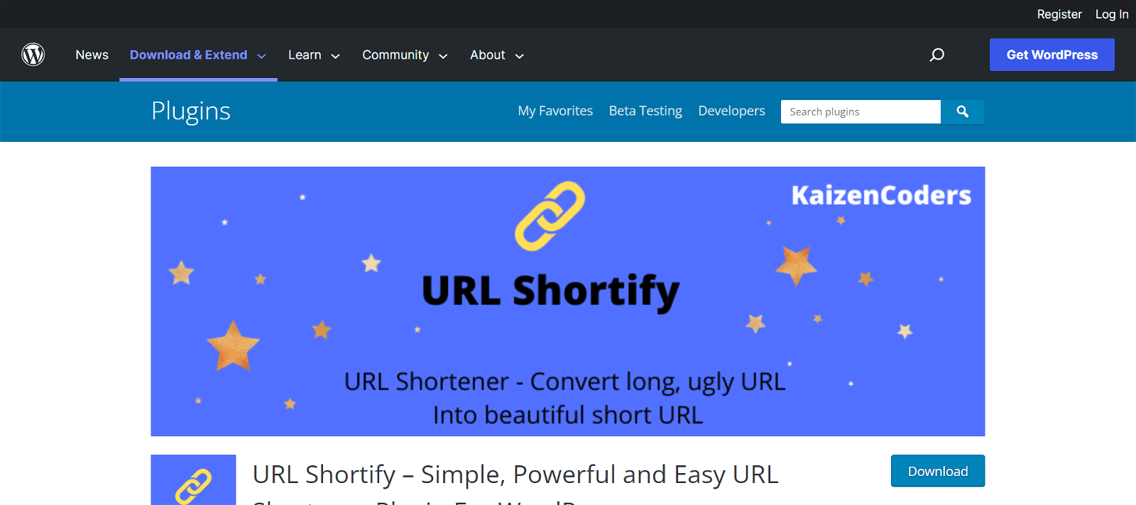 URL Shortify plugin