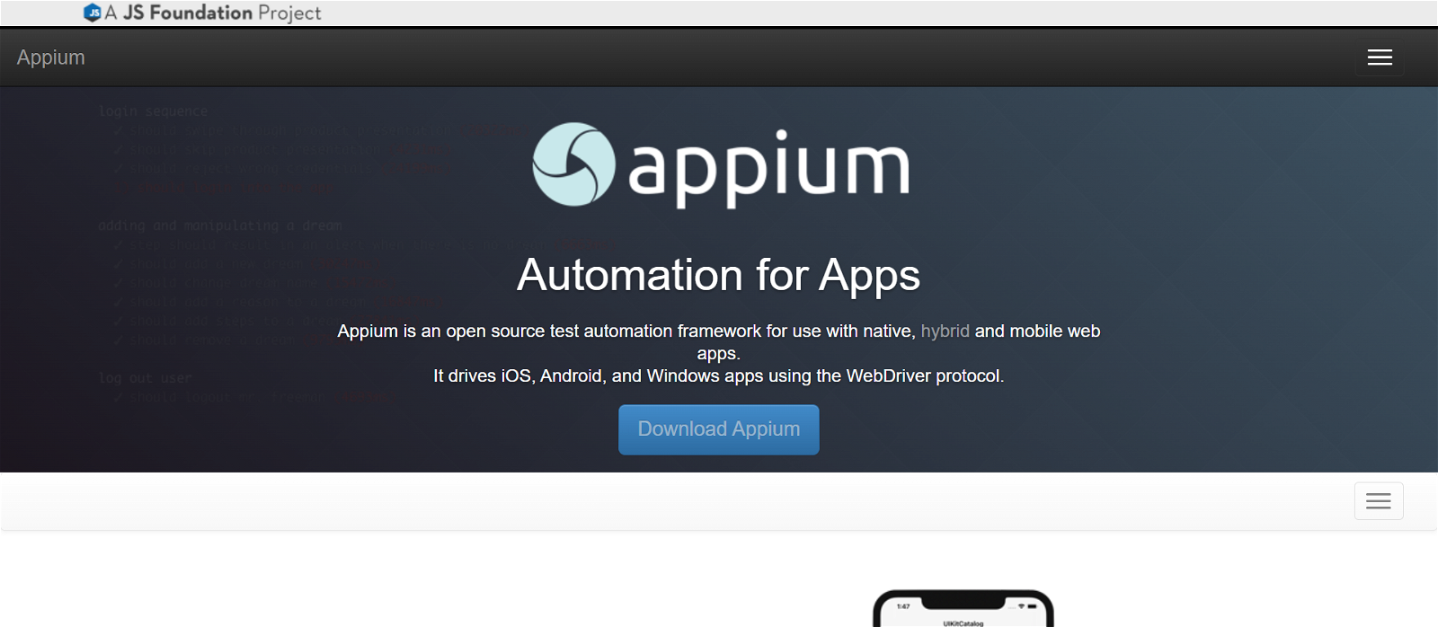 Appium API tool