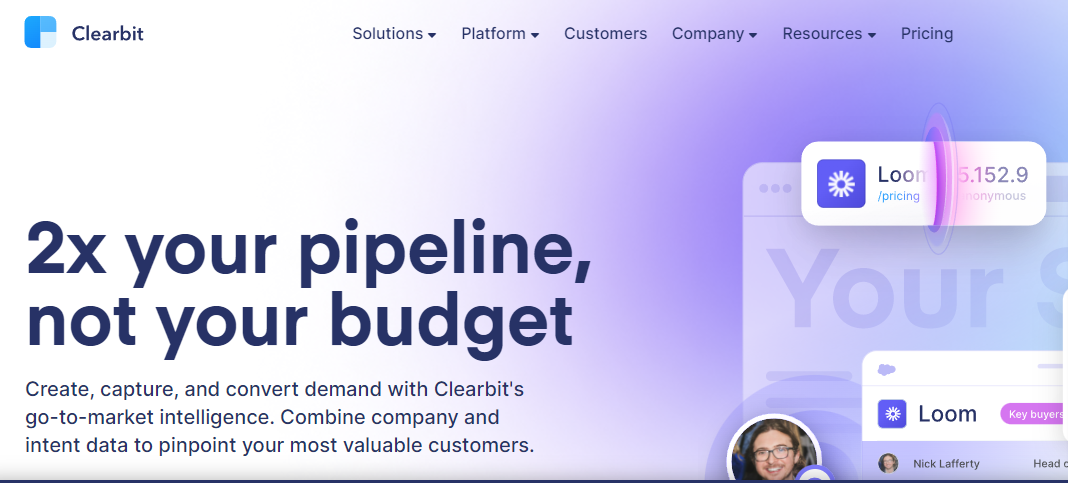 Clearbit- Best B2B Prospecting Tools 