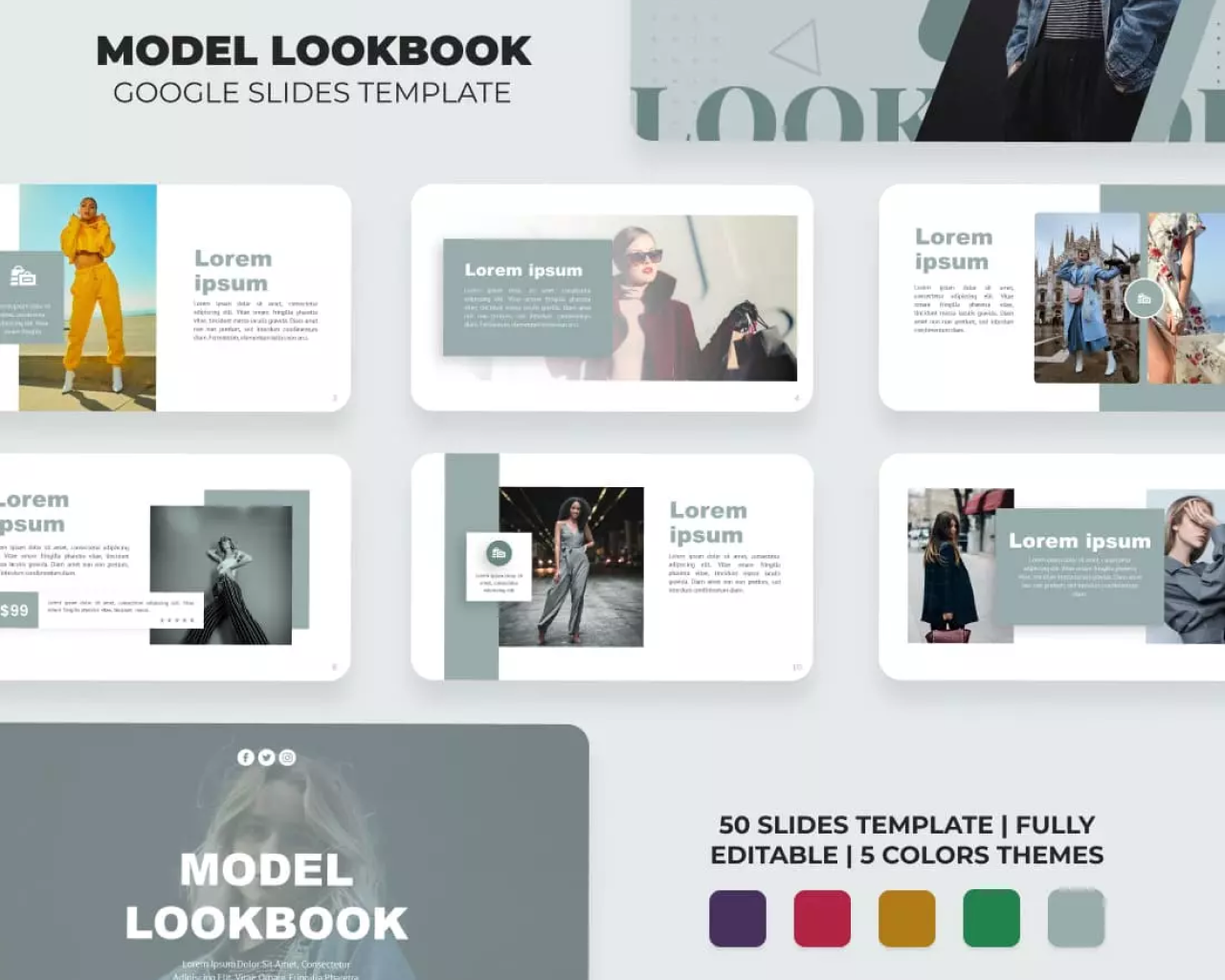 Model Lookbook Google Slides Theme