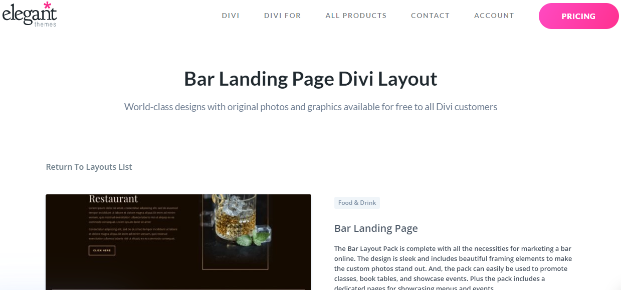 Bar-Landing-Page-Divi