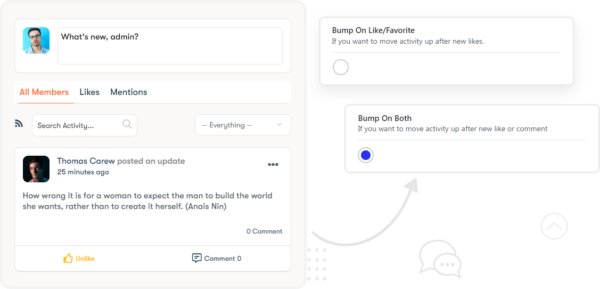 BuddyPress Activity Bump - Push Activity on Top - Wbcom Designs