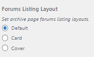 Forum Listing Layout