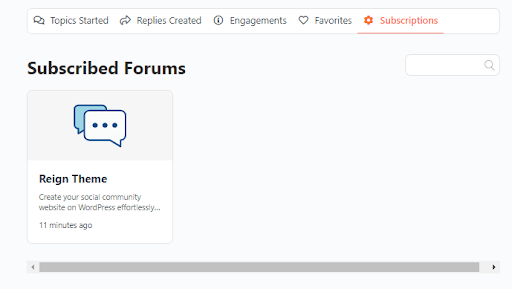 Subscribed Forum