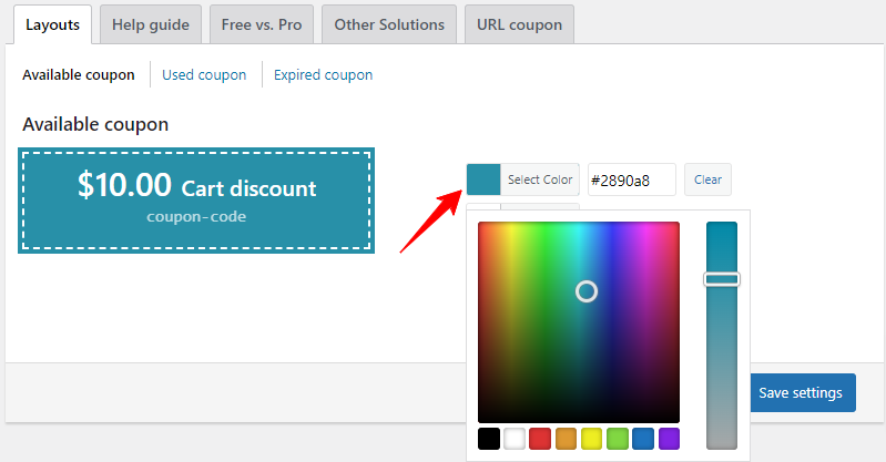 Colour change- WooCommerce Coupons