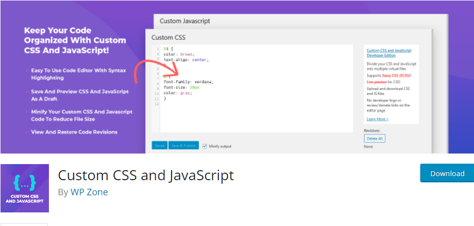 Custom CSS and JavaScript Plugin