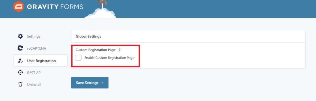 User registration form