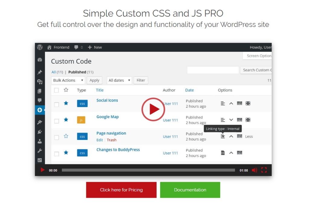Simple Custom CSS WordPress Plugin