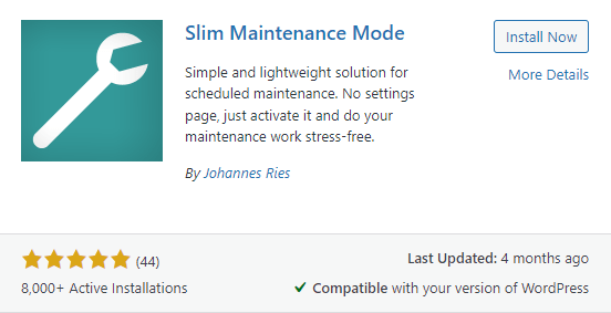 Slim Maintenance Mode plugin