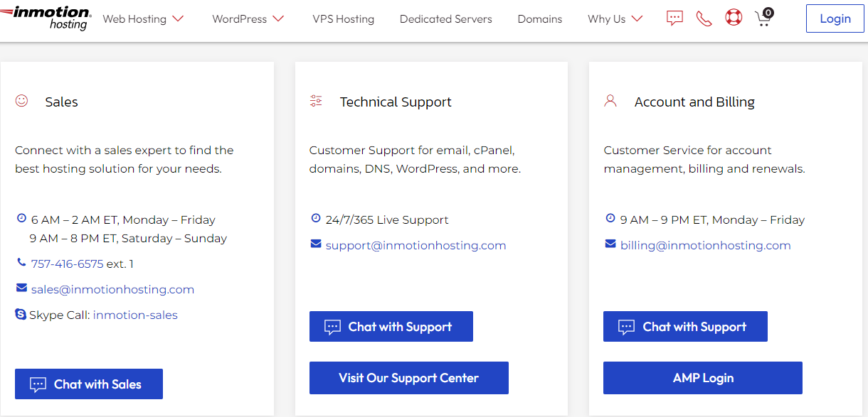 inmotion hosting customer support