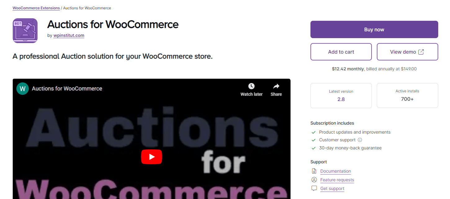 Auctions for WooCommerce plugin
