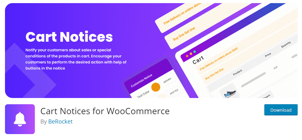 Cart Notices for WooCommerce by BeRocket
