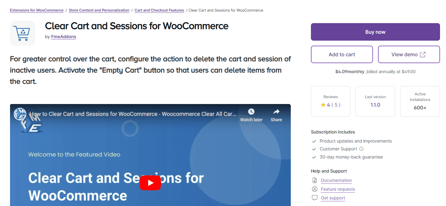 Clear Cart and Sessions for WooCommerce
