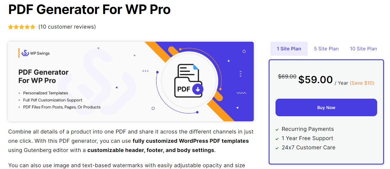 PDF Generator For WP Pro
