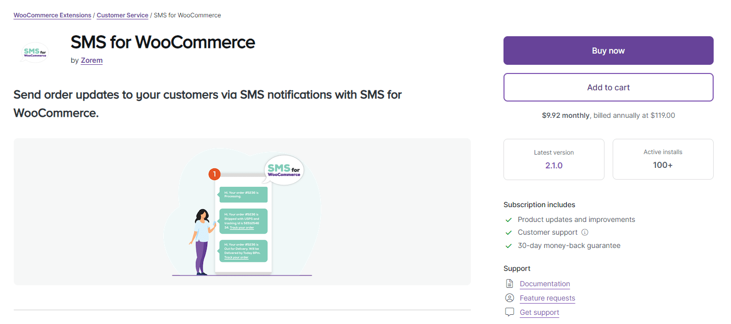 SMS for WooCommerce plugin