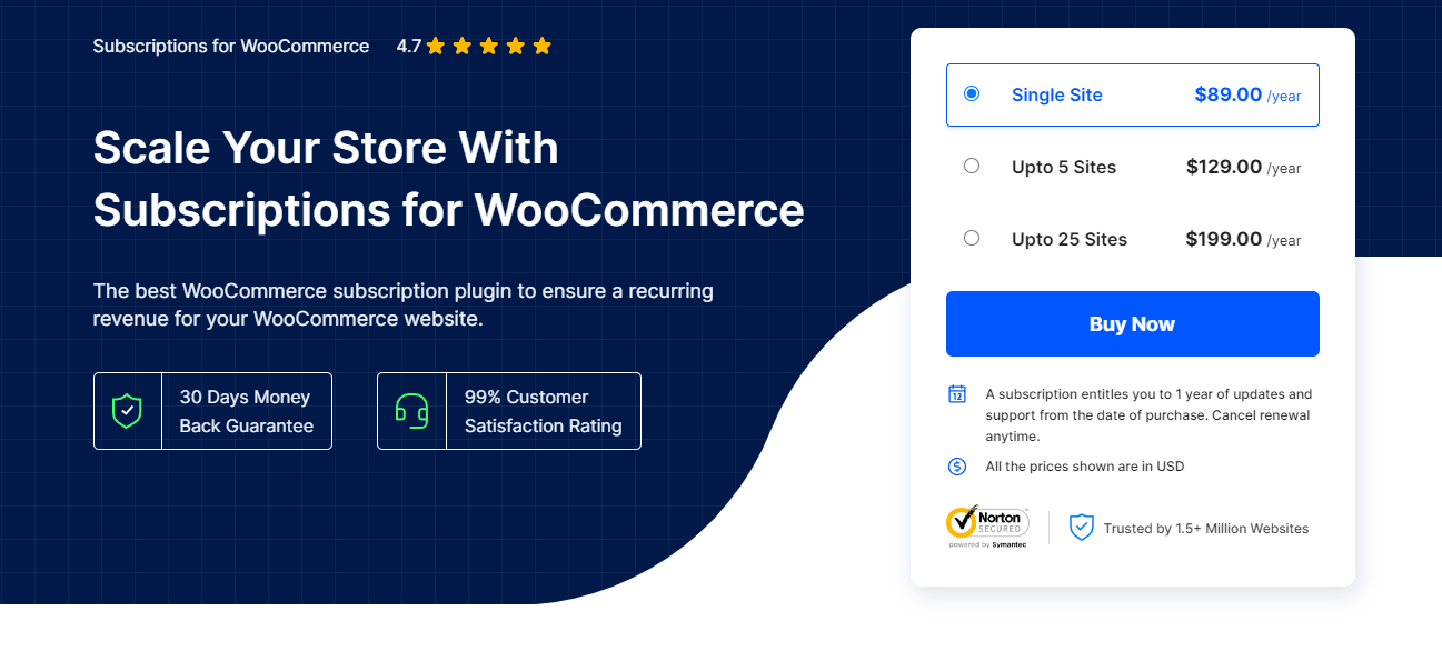 Subscriptions for WooCommerce plugin