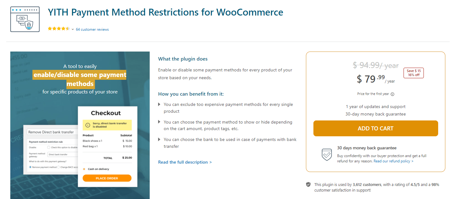 YITH Payment Method Restrictions for WooCommerce