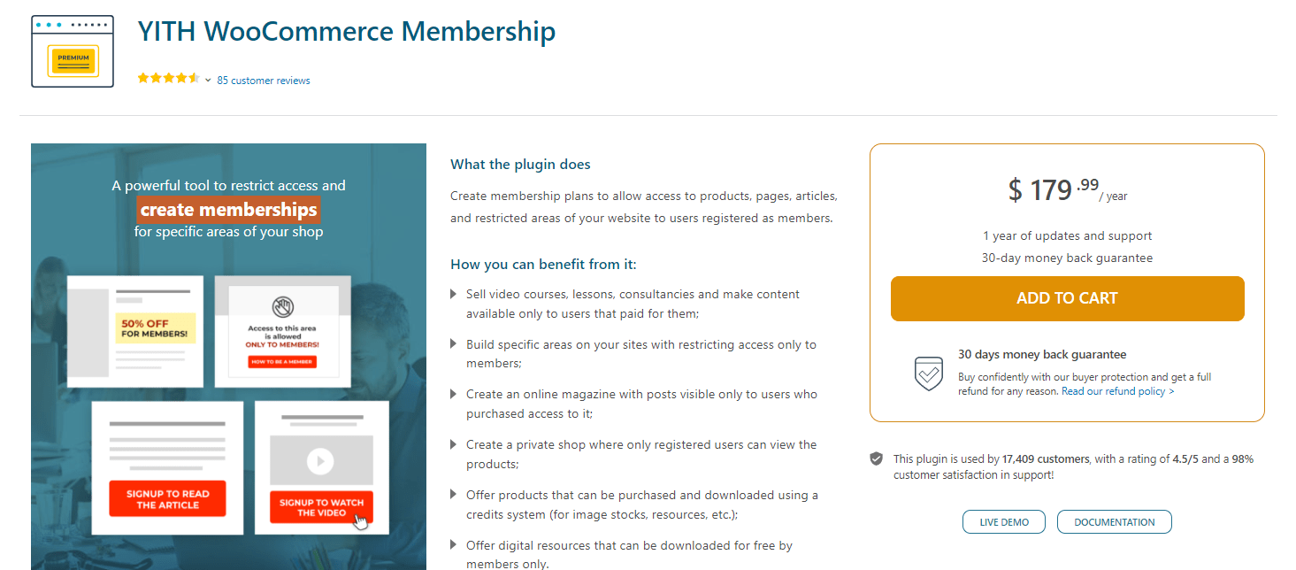 YITH WooCommerce Membership plugin