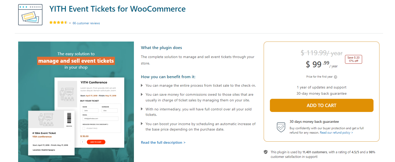 Yith Event Tickets for WooCommerce